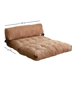 Divano letto in tessuto marrone 120x75cm - Surigae