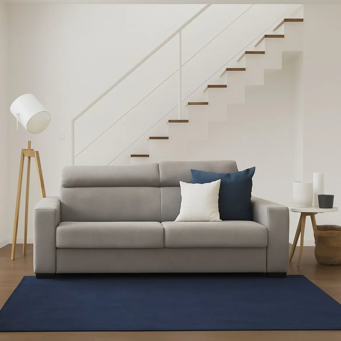 Divano letto in tessuto tortora 180x95cm - Aieie