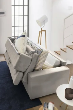 Divano letto in tessuto tortora 180x95cm - Aieie