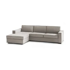 Divano letto in tessuto tortora 280x95cm - Allaida