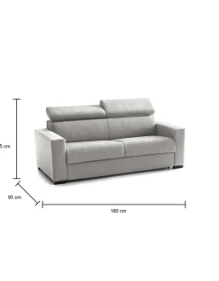 Divano letto lavabile grigio 180x95cm - Annalara