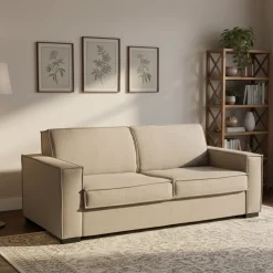 Divano letto matrimoniale tortora 220x95cm - Estia