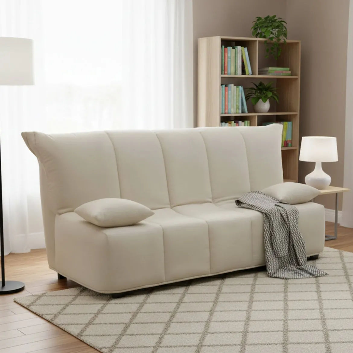Divano letto moderno beige 125x90cm - Ariska