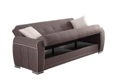 Divano letto moderno grigio chiaro 224x85cm - Alfo