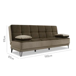 Divano letto moderno grigio e marrone 190x87cm - Aborigeni