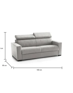 Divano letto moderno grigio 160x95cm - Alinia
