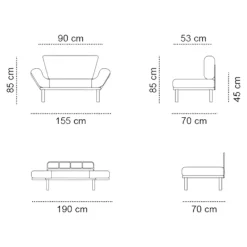 Divano letto moderno marrone 155x70cm - Guchol