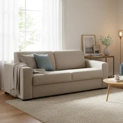 Divano letto moderno tortora 160x95cm - Alcatraz
