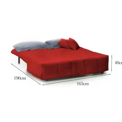 Divano letto per ospiti rosso 165x90cm - Antal