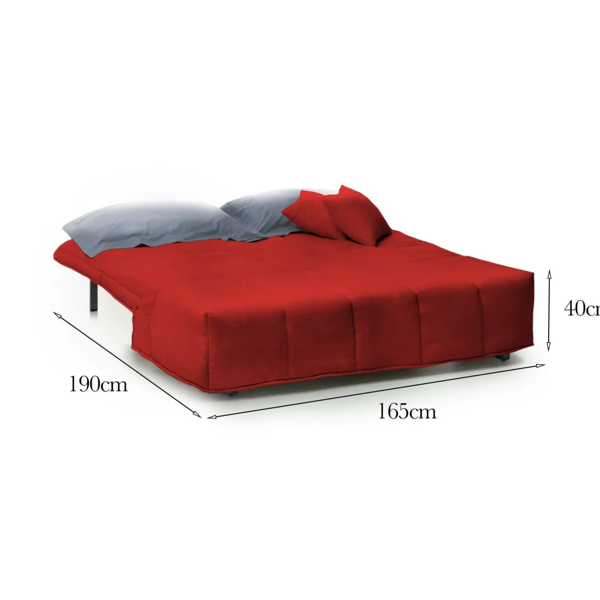 Divano letto per ospiti rosso 165x90cm - Antal