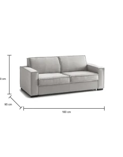 Divano letto 2 piazze grigio 160x95cm - Alk