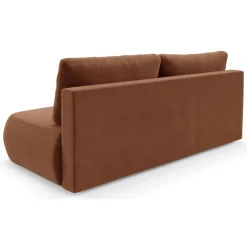 Divano Letto 2 Posti Arancione Contenitore Cuscini Sfoderabili 210x106 cm, Reclinabile - Brugnato