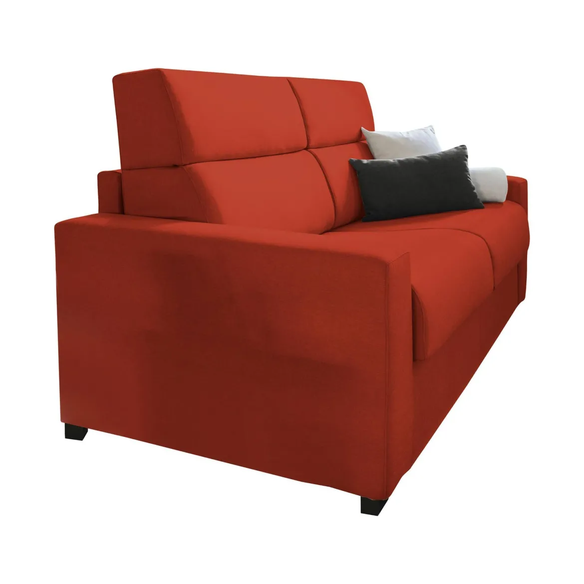 Divano Letto 2 Posti Arancione Sfoderabile Contenitore 180x95 cm, di Apertura a Ribalta Made in Italy - None