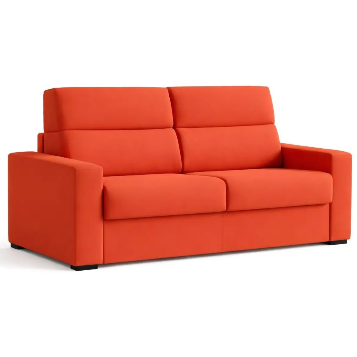 Divano Letto 2 Posti Arancione Sfoderabile Contenitore 200x95 cm, di Apertura a Ribalta Made in Italy - Ecate