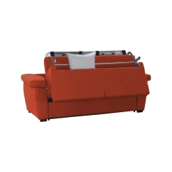Divano Letto 2 Posti Arancione Sfoderabile Contenitore 205x95 cm, di Apertura a Ribalta Made in Italy - Fisciano