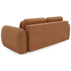 Divano Letto 3 Posti Arancione Contenitore di Apertura a Libro 266x121 cm, Reclinabile - Sessame