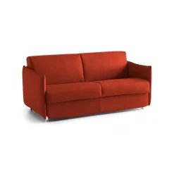 Divano Letto 3 Posti Arancione Sfoderabile Contenitore 200x95 cm, Lavabile Made in Italy - Gravere