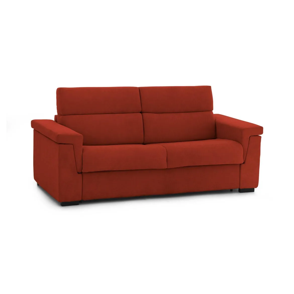 Divano Letto 3 Posti Arancione Sfoderabile Contenitore 225x95 cm, Lavabile Made in Italy - Pacecos