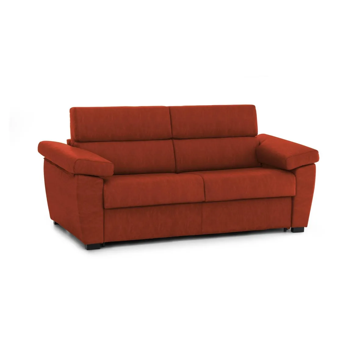Divano Letto 3 Posti Arancione Sfoderabile Lavabile 205x86 cm, Idrorepellente Letto Estraibile Made in Italy - Avellana