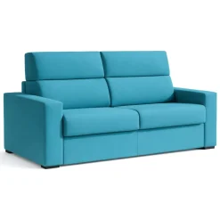 Divano Letto 2 Posti Azzurro Sfoderabile Contenitore 200x95 cm, di Apertura a Ribalta Made in Italy - Ecate