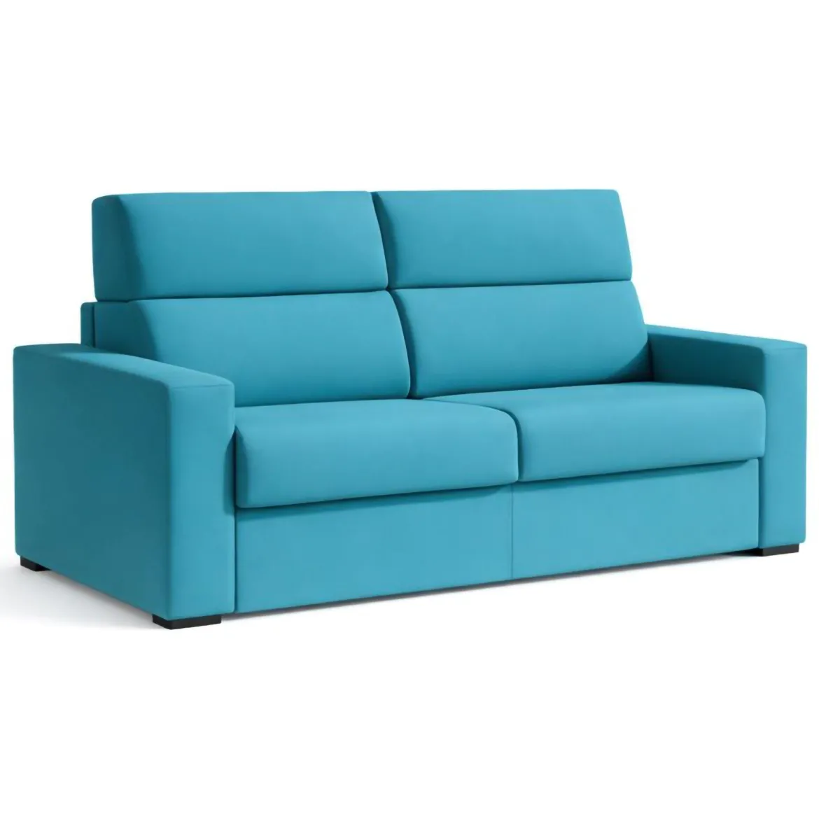 Divano Letto 2 Posti Azzurro Sfoderabile Contenitore 200x95 cm, di Apertura a Ribalta Made in Italy - Ecate