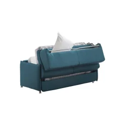 Divano Letto 3 Posti Azzurro Sfoderabile Contenitore 200x95 cm, Lavabile Made in Italy - Cecina