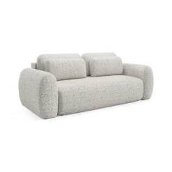 Divano Letto 3 Posti Beige Chiaro Contenitore di Apertura a Libro 266x121 cm, Reclinabile - Sessame