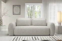 Divano Letto 3 Posti Beige Chiaro Contenitore di Apertura a Libro 266x121 cm, Reclinabile - Sessame