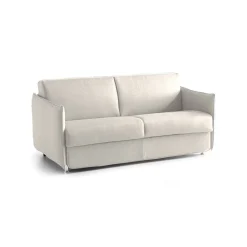 Divano Letto 2 Posti Beige Sfoderabile Contenitore 160x95 cm, di Apertura a Ribalta Made in Italy - Follina