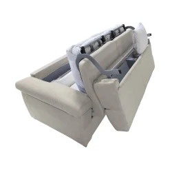 Divano Letto 2 Posti Beige Sfoderabile Contenitore 185x95 cm, di Apertura a Ribalta Made in Italy - Salorno