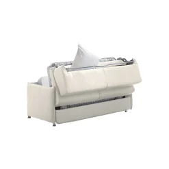 Divano Letto 3 Posti Beige Sfoderabile Contenitore 200x95 cm, Lavabile Made in Italy - Cecina