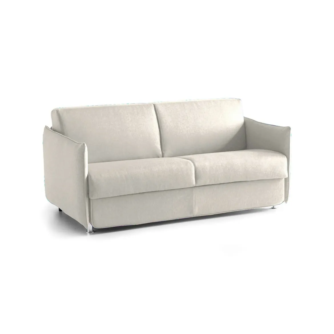 Divano Letto 3 Posti Beige Sfoderabile Contenitore 200x95 cm, Lavabile Made in Italy - Gravere