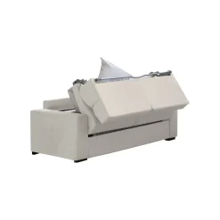 Divano Letto 3 Posti Beige Sfoderabile Contenitore 225x95 cm, Lavabile Made in Italy - Benedetto