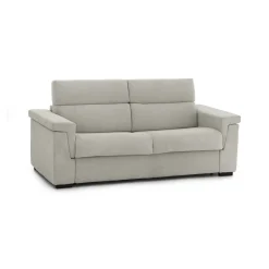 Divano Letto 3 Posti Beige Sfoderabile Contenitore 225x95 cm, Lavabile Made in Italy - Nus