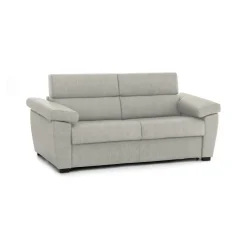 Divano Letto 3 Posti Beige Sfoderabile Contenitore 225x95 cm, Lavabile Made in Italy - Trino
