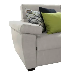 Divano Letto 3 Posti Beige Sfoderabile Lavabile 205x86 cm, Idrorepellente Letto Estraibile Materasso Incluso Rete a Doghe Made in Italy - Avellana