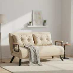 Divano letto 2 posti beige 133x78cm - Calvin