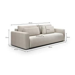 Divano Letto 2 Posti Bianco Contenitore di Apertura a Libro 240x105 cm, Reclinabile - Erbezzo