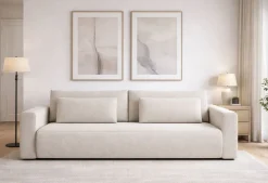 Divano Letto 2 Posti Bianco Contenitore di Apertura a Libro 240x105 cm, Reclinabile - Erbezzo
