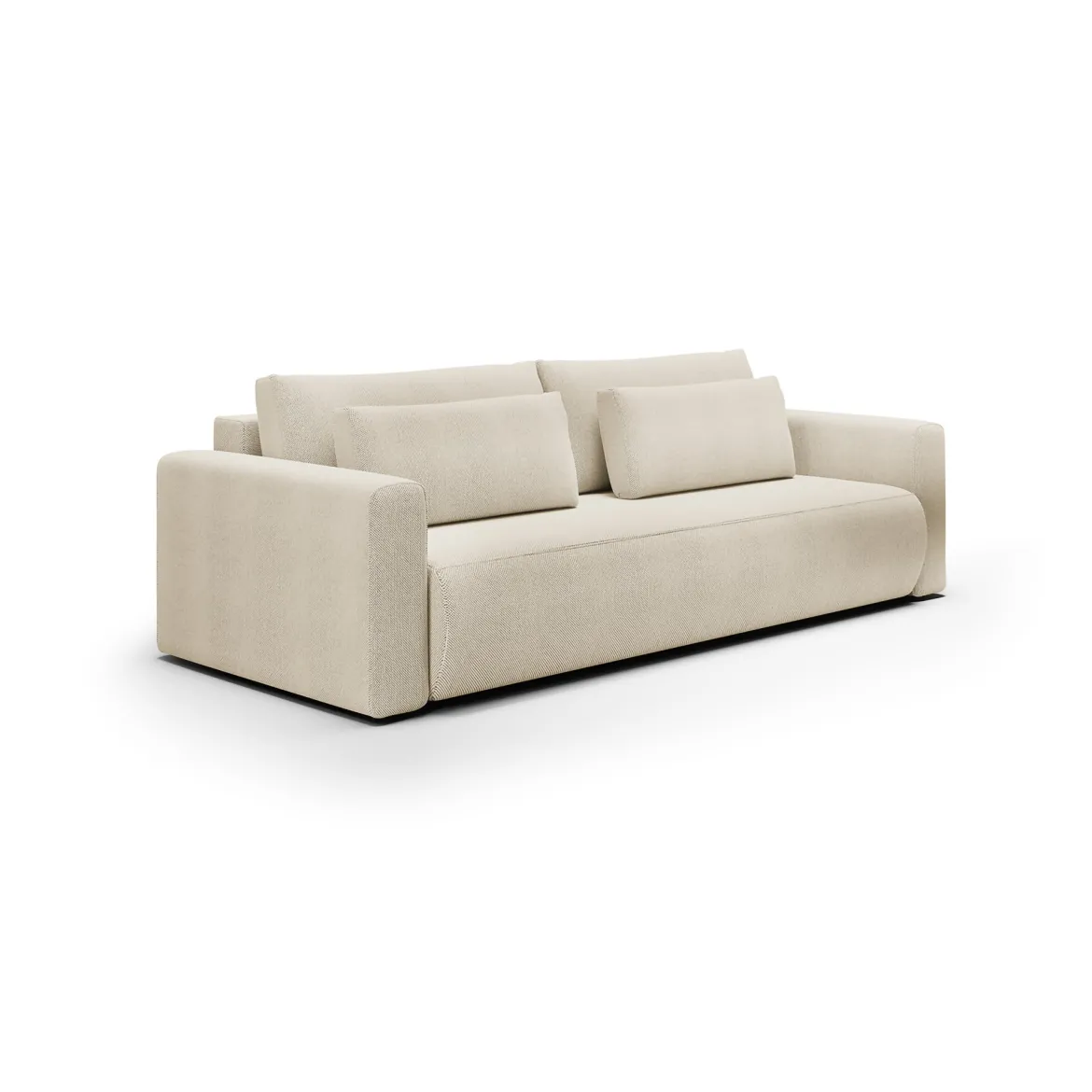 Divano Letto 2 Posti Bianco Crema Contenitore di Apertura a Libro 266x121 cm, Reclinabile - Golgi
