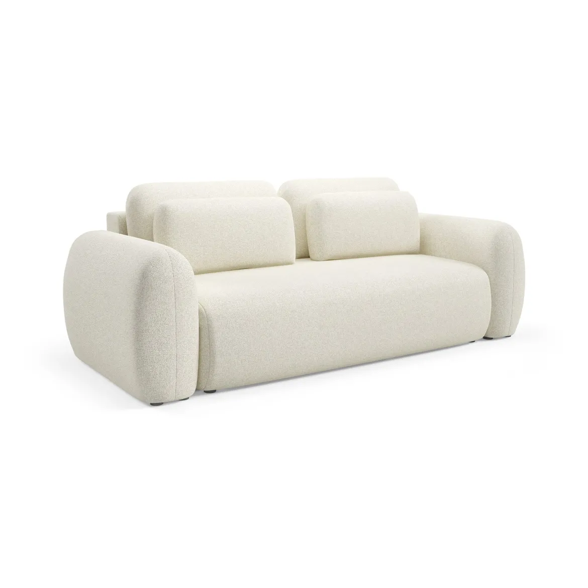 Divano Letto 3 Posti Bianco Crema Contenitore di Apertura a Libro 266x121 cm, Reclinabile - Sessame