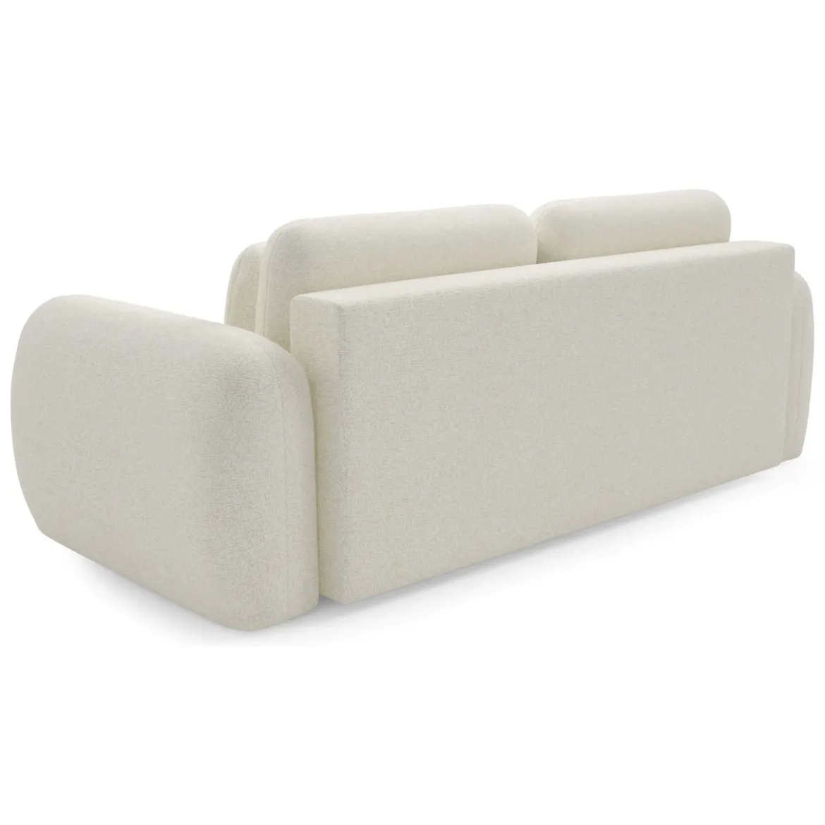 Divano Letto 3 Posti Bianco Crema Contenitore di Apertura a Libro 266x121 cm, Reclinabile - Sessame