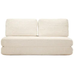 Divano Letto 2 Posti Bianco Reclinabile Apertura a Ribalta 31x31 cm, Posti a Sedere 2 - Albayz