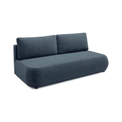 Divano Letto 2 Posti blu Contenitore Cuscini Sfoderabili 210x106 cm, Reclinabile - Brugnato