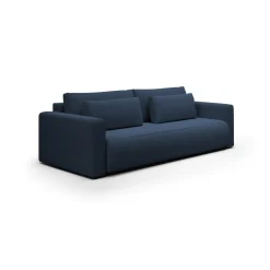 Divano Letto 2 Posti blu Contenitore di Apertura a Libro 240x105 cm, Reclinabile - Erbezzo