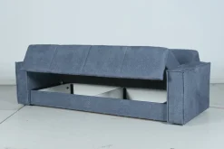 Divano Letto 3 Posti blu Contenitore di Apertura Click-clack 231x99 cm, Lavabile - Naturno