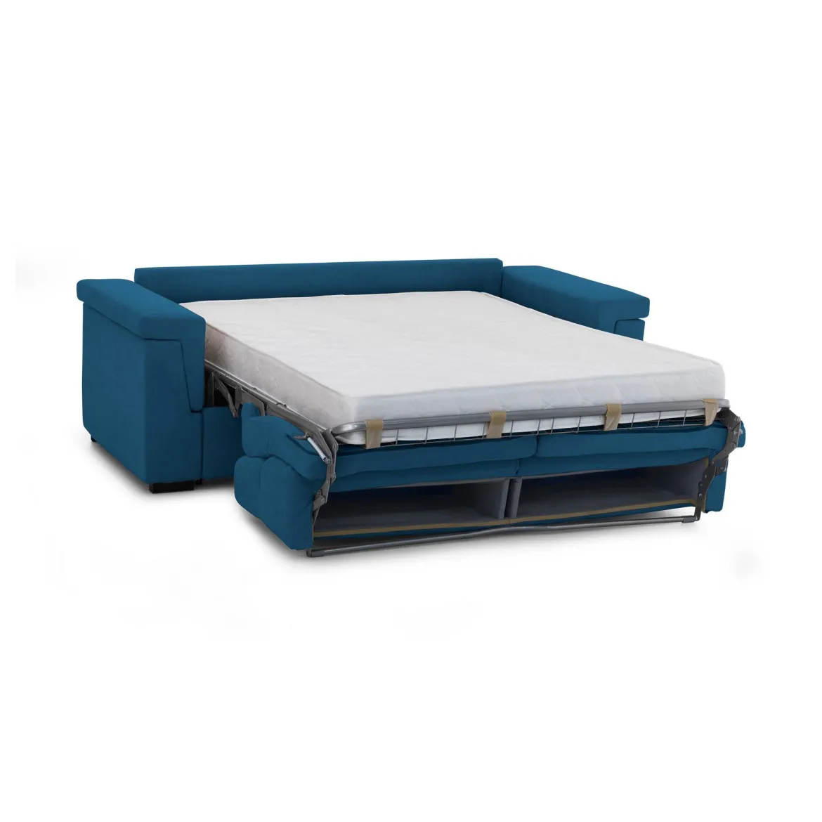 Divano Letto 2 Posti blu Sfoderabile Contenitore 185x95 cm, di Apertura a Ribalta Made in Italy - Rigolato