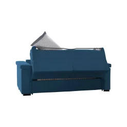 Divano Letto 2 Posti blu Sfoderabile Contenitore 185x95 cm, di Apertura a Ribalta Made in Italy - Rigolato