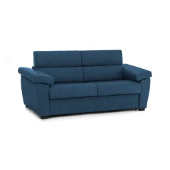Divano Letto 3 Posti blu Sfoderabile Contenitore 225x95 cm, Lavabile Made in Italy - Trino