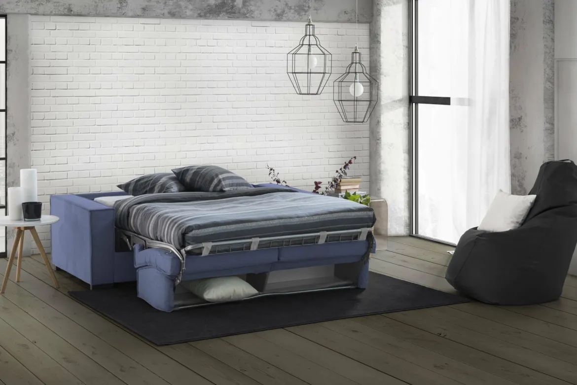 Divano letto 2 posti blu 200x95cm - Amapola